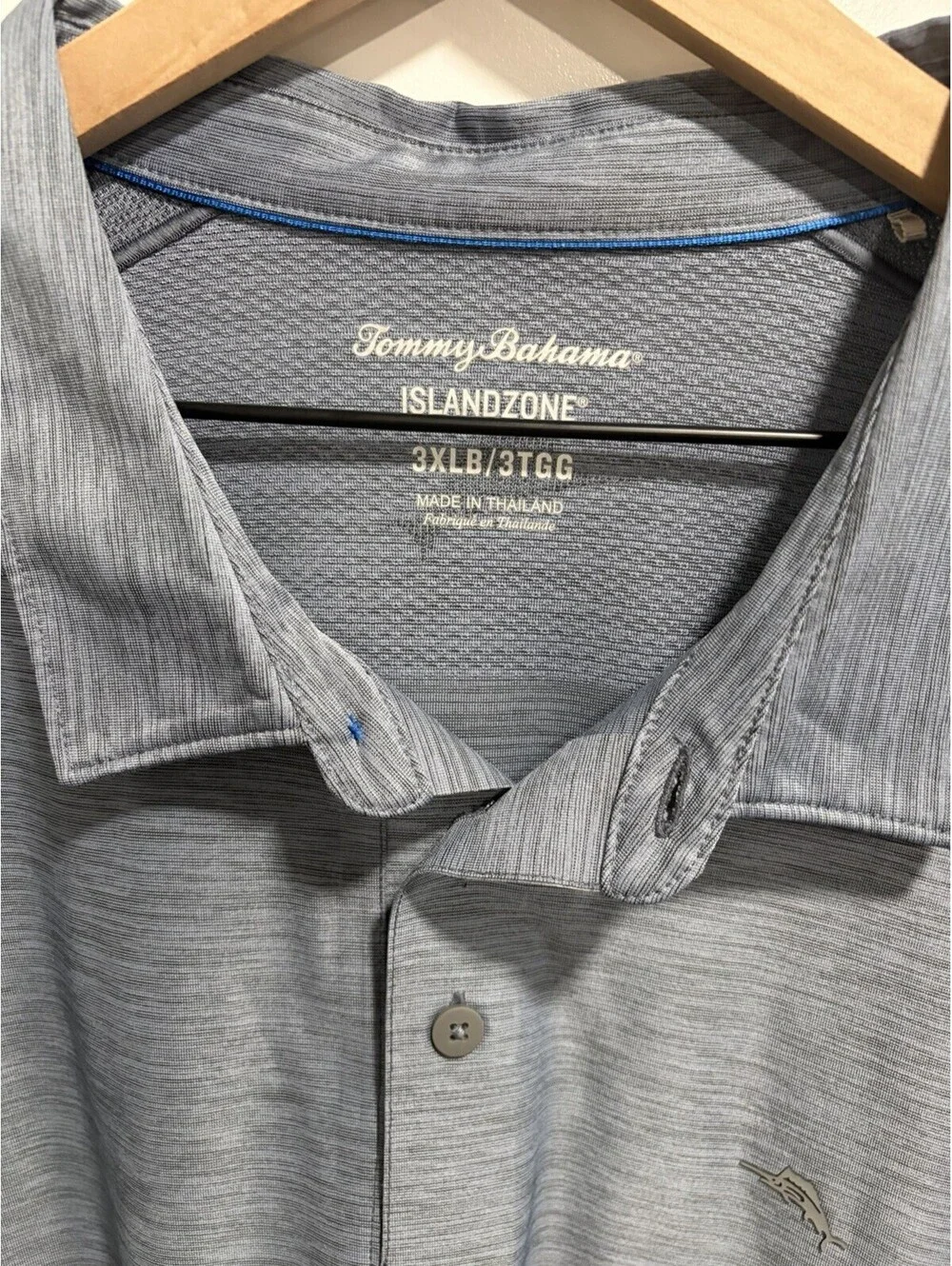 Tommy Bahama Palm Coast IslandZone Polo Shirt Size 3XLB 3XL Big Slate Blue Gray